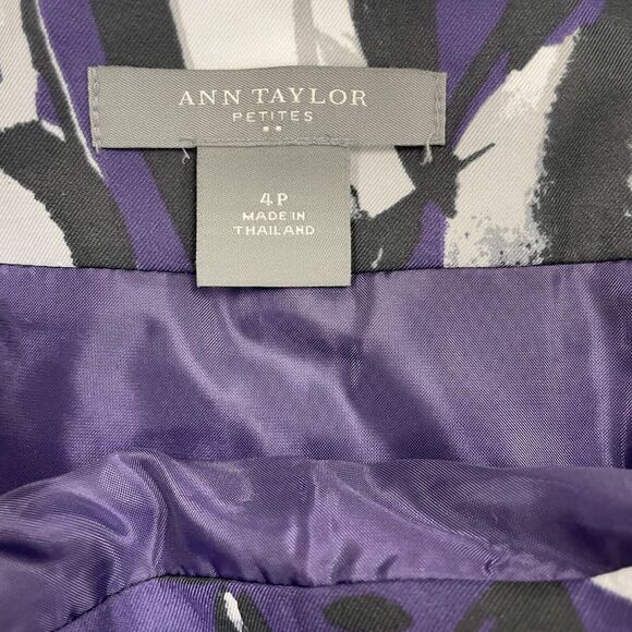 Ann Taylor Petite Floral Pleated Purple Skirt Y2K Vintage Size 4 Petite - Picture 3 of 6